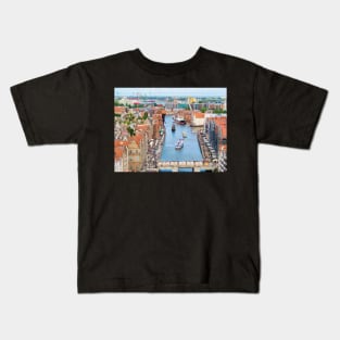 Old buildings in downtown by Motlawa river, Gdansk Kids T-Shirt